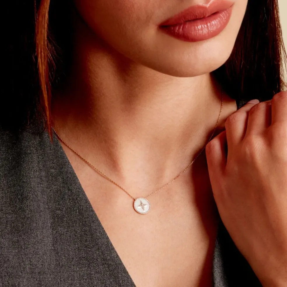 Collier Sweet Rosace Or Jaune Oxyde De Zirconium