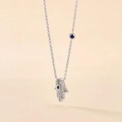 Collier Symbolique Argent Blanc Oxyde De Zirconium