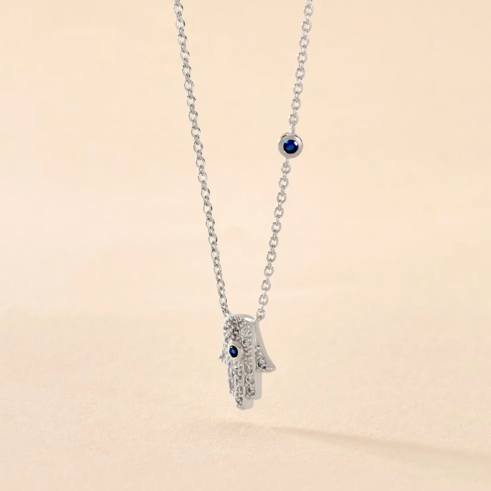 Collier Symbolique Argent Blanc Oxyde De Zirconium