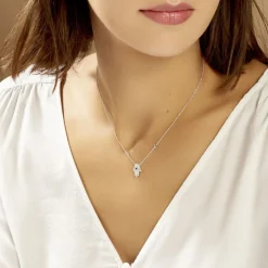 Collier Symbolique Argent Blanc Oxyde De Zirconium