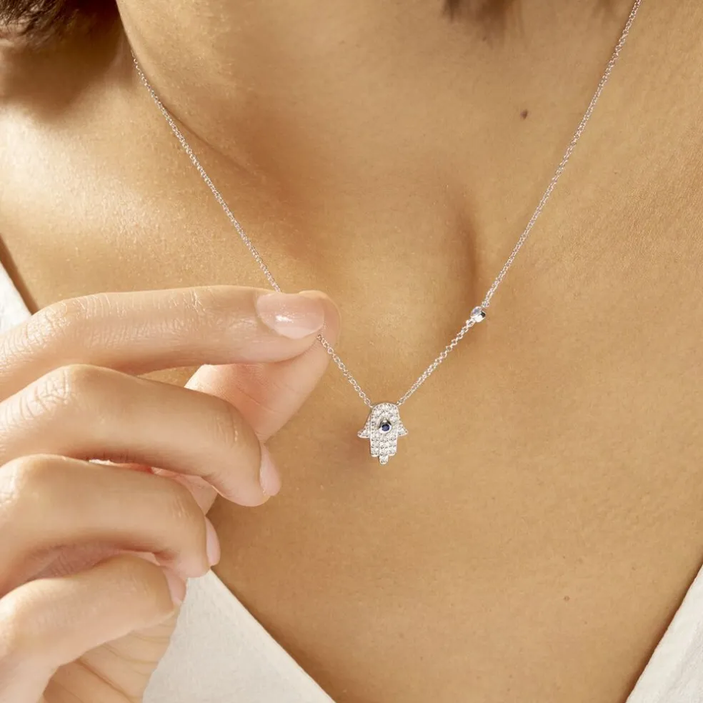 Collier Symbolique Argent Blanc Oxyde De Zirconium