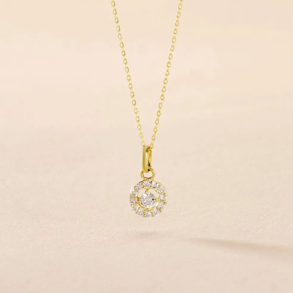 Collier Tahera Or Jaune Oxyde De Zirconium