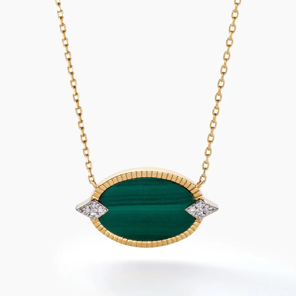 Collier Tahina Or Jaune Malachite Diamant