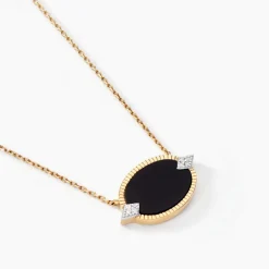 Collier Tahina Or Jaune Onyx Diamant