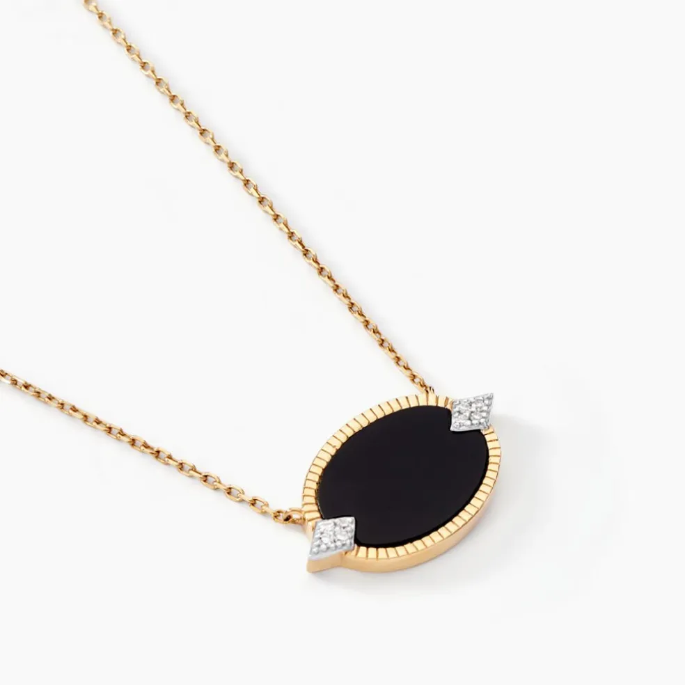 Collier Tahina Or Jaune Onyx Diamant