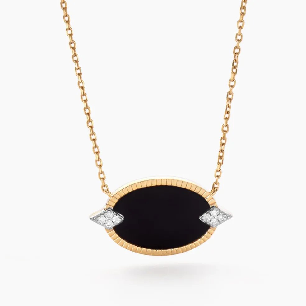 Collier Tahina Or Jaune Onyx Diamant