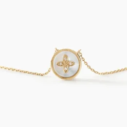 Collier Talisman Or Jaune Nacre Diamant