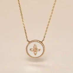 Collier Talisman Or Jaune Nacre Diamant