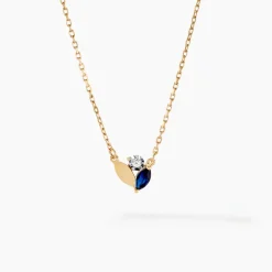 Collier Tameka Or Bicolore Saphir Diamant