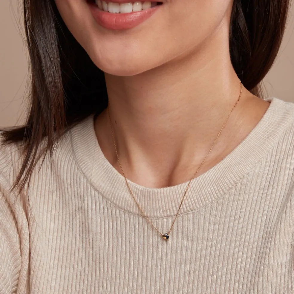 Collier Tameka Or Bicolore Saphir Diamant