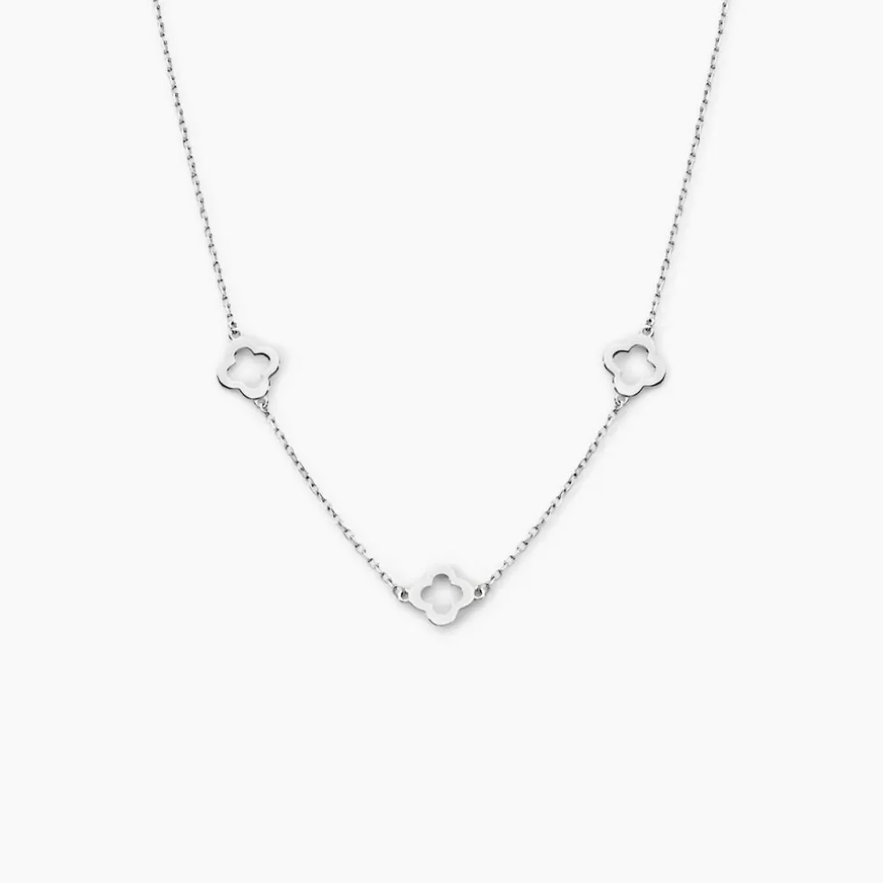 Collier Tavie Argent Blanc