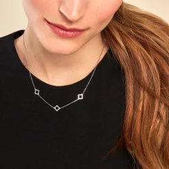 Collier Tavie Argent Blanc