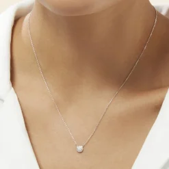 Collier Teani Or Blanc Diamant