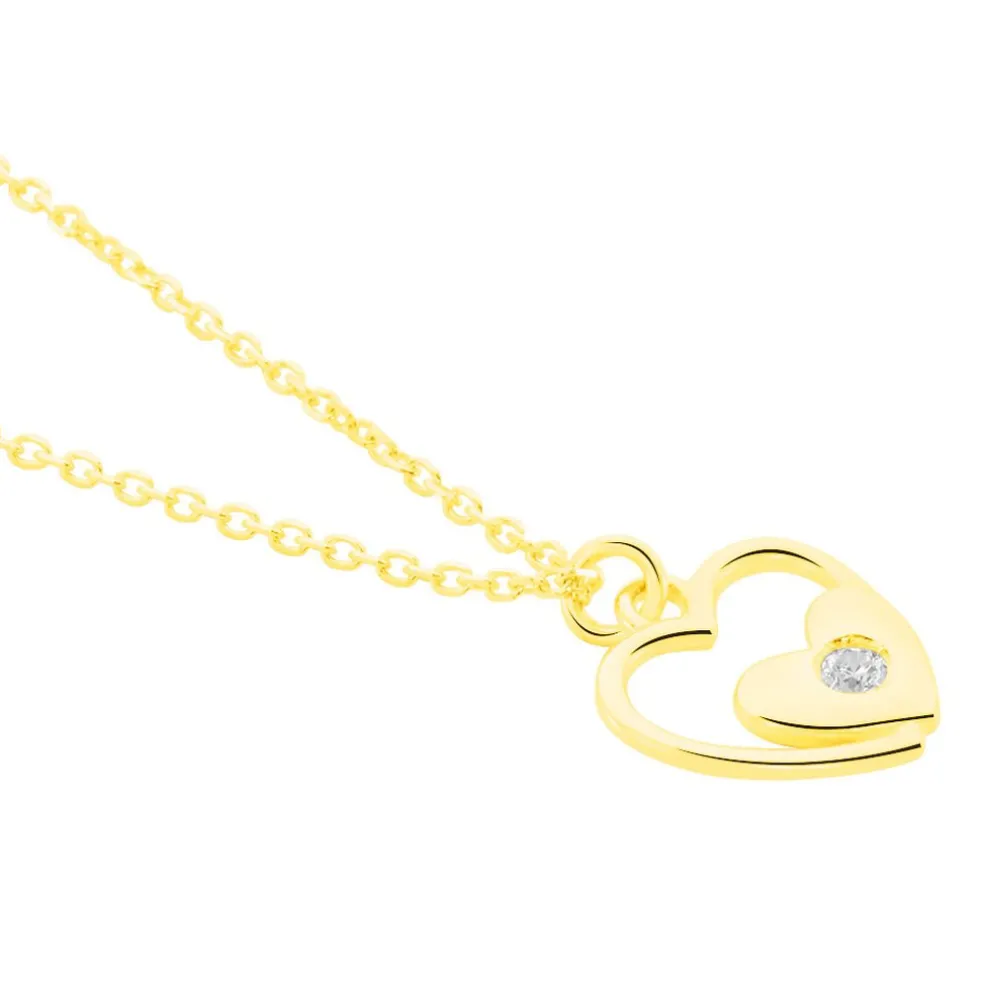 Collier Terentille Coeur Or Jaune Oxyde De Zirconium
