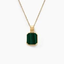 Collier Tertiussa Or Jaune Malachite