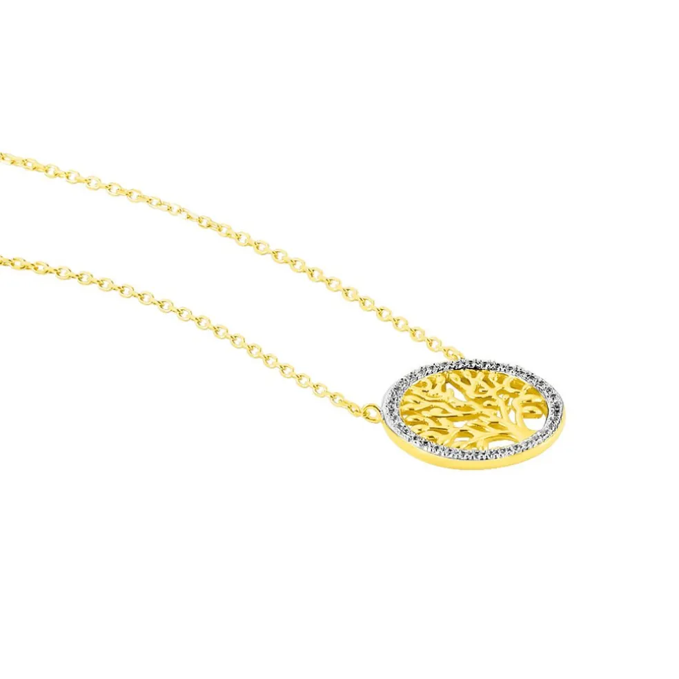 Collier Theolina Plaqué Or Jaune Oxyde De Zirconium