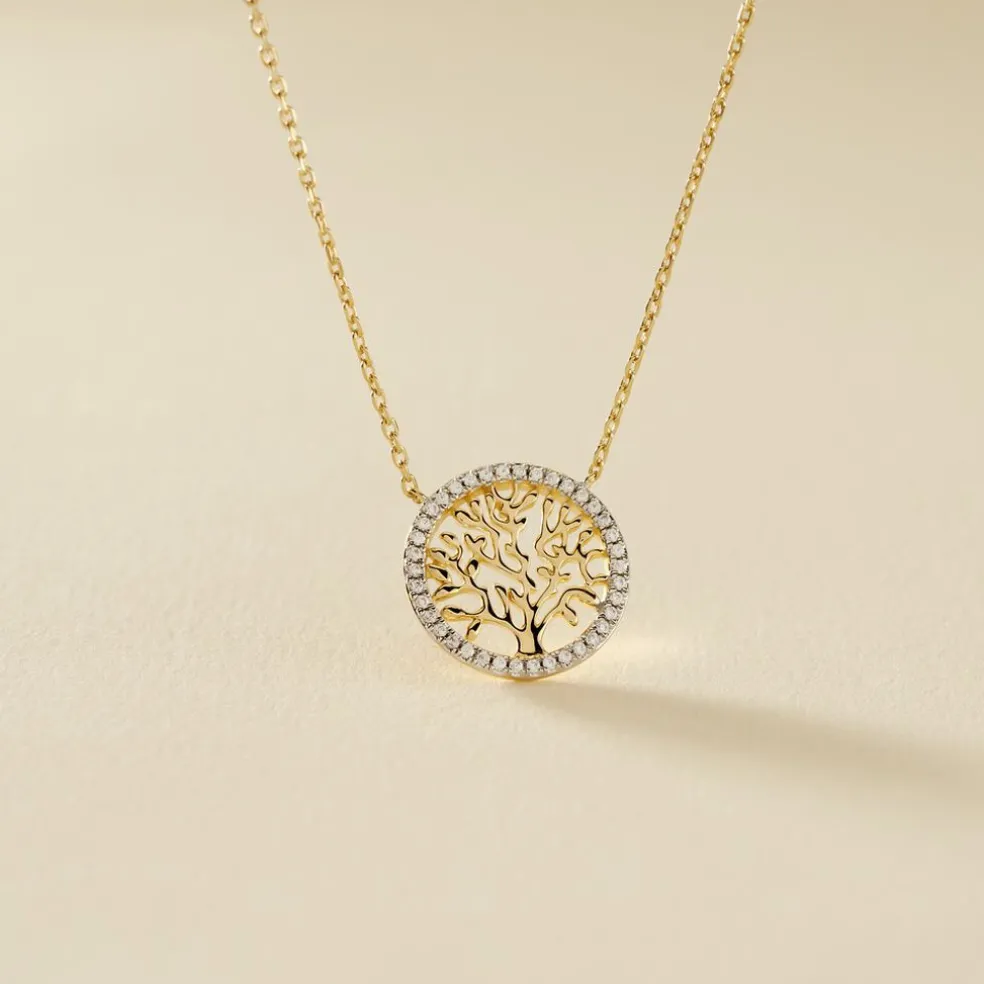 Collier Theolina Plaqué Or Jaune Oxyde De Zirconium