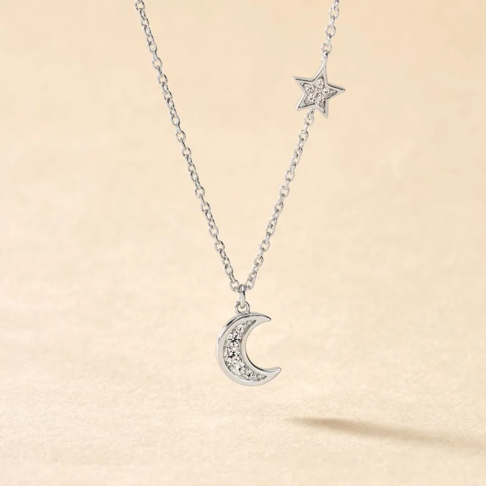 Collier Theoline Argent Blanc Oxyde De Zirconium