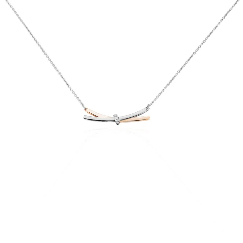 Collier Tonnia Or Bicolore Diamant
