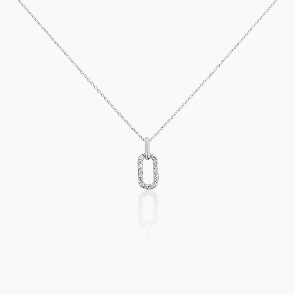 Collier Tracee Argent Blanc Oxyde De Zirconium