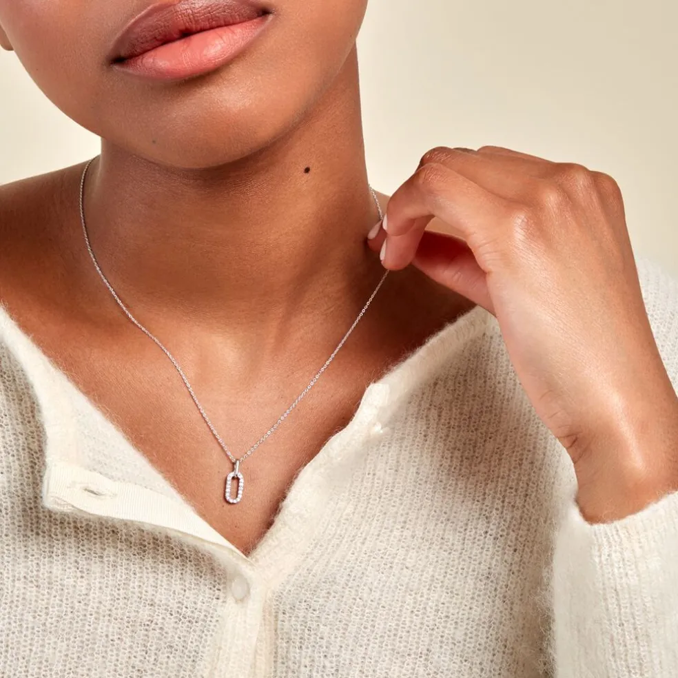 Collier Tracee Argent Blanc Oxyde De Zirconium