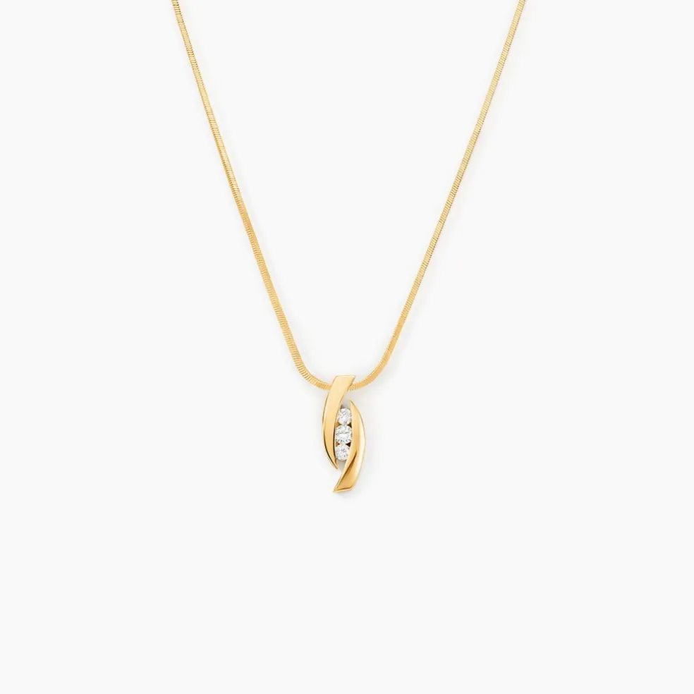 Collier Trilogie Or Jaune Diamant
