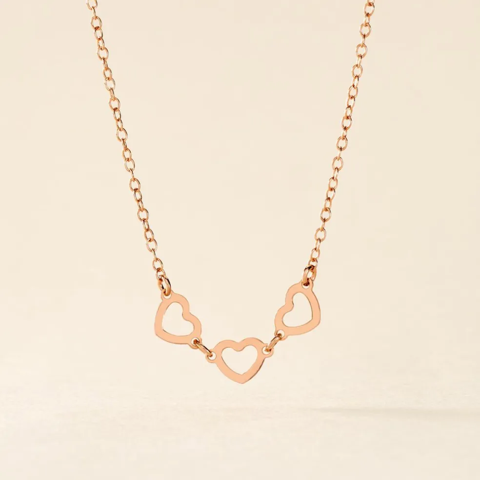 Collier Trinity Argent Rose