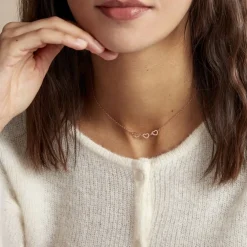 Collier Trinity Argent Rose