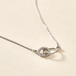 Collier Twillie Argent Blanc Oxyde De Zirconium