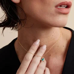 Collier Under The Sea Or Jaune Turquoise