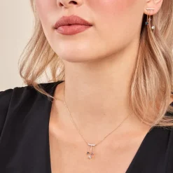 Collier Universe Or Jaune Topaze Améthyste