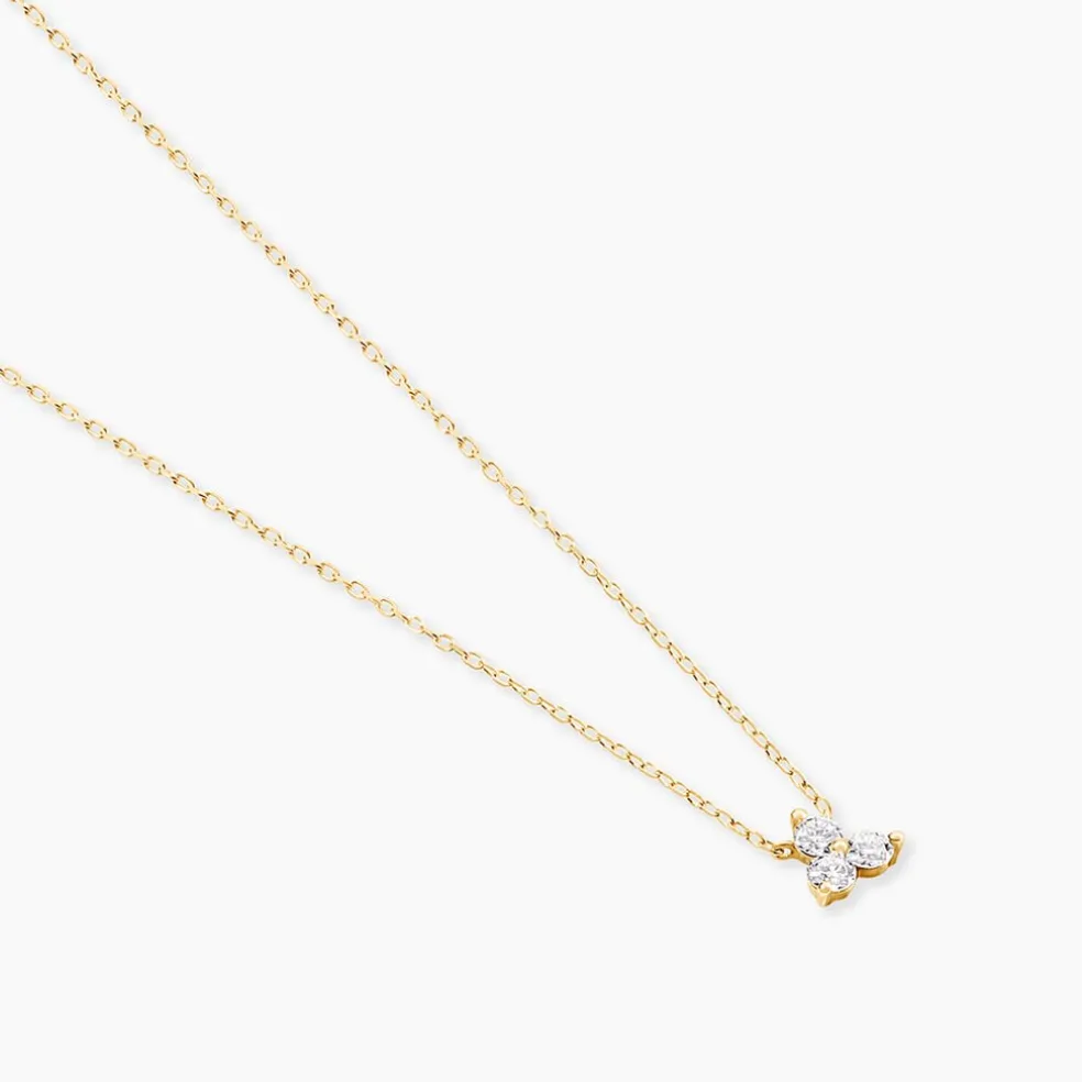 Collier Usoa Or Jaune Diamant Synthétique