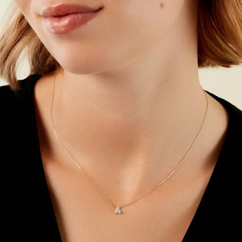 Collier Usoa Or Jaune Diamant Synthétique