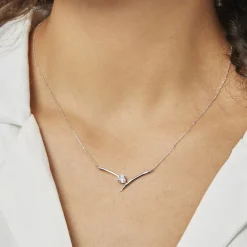 Collier Valeriana Or Blanc Oxyde De Zirconium