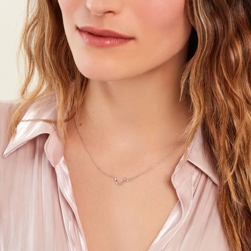 Collier Vega Argent Blanc Oxyde De Zirconium