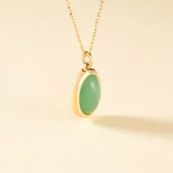 Collier Veina Plaqué Or Jaune Aventurine
