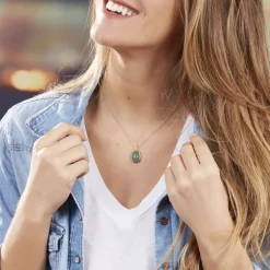 Collier Veina Plaqué Or Jaune Aventurine