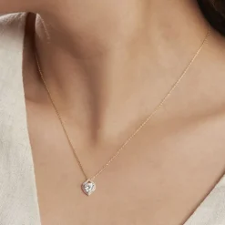 Collier Verounia Or Jaune Oxyde De Zirconium