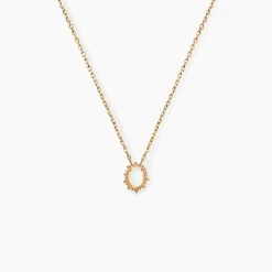 Collier Vintage Love Plaqué Or Jaune Pierre De Lune