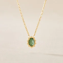 Collier Vintage Love Plaqué Or Jaune Aventurine