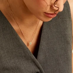 Collier Vintage Love Plaqué Or Jaune Aventurine