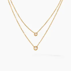 Collier Virguinia Or Jaune Oxyde De Zirconium