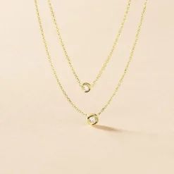 Collier Virguinia Or Jaune Oxyde De Zirconium