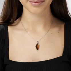 Collier Vyara Argent Blanc Ambre