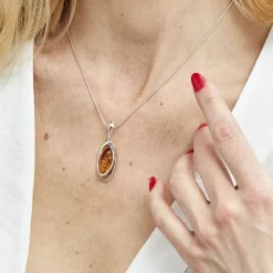 Collier Wahiba Argent Blanc Ambre