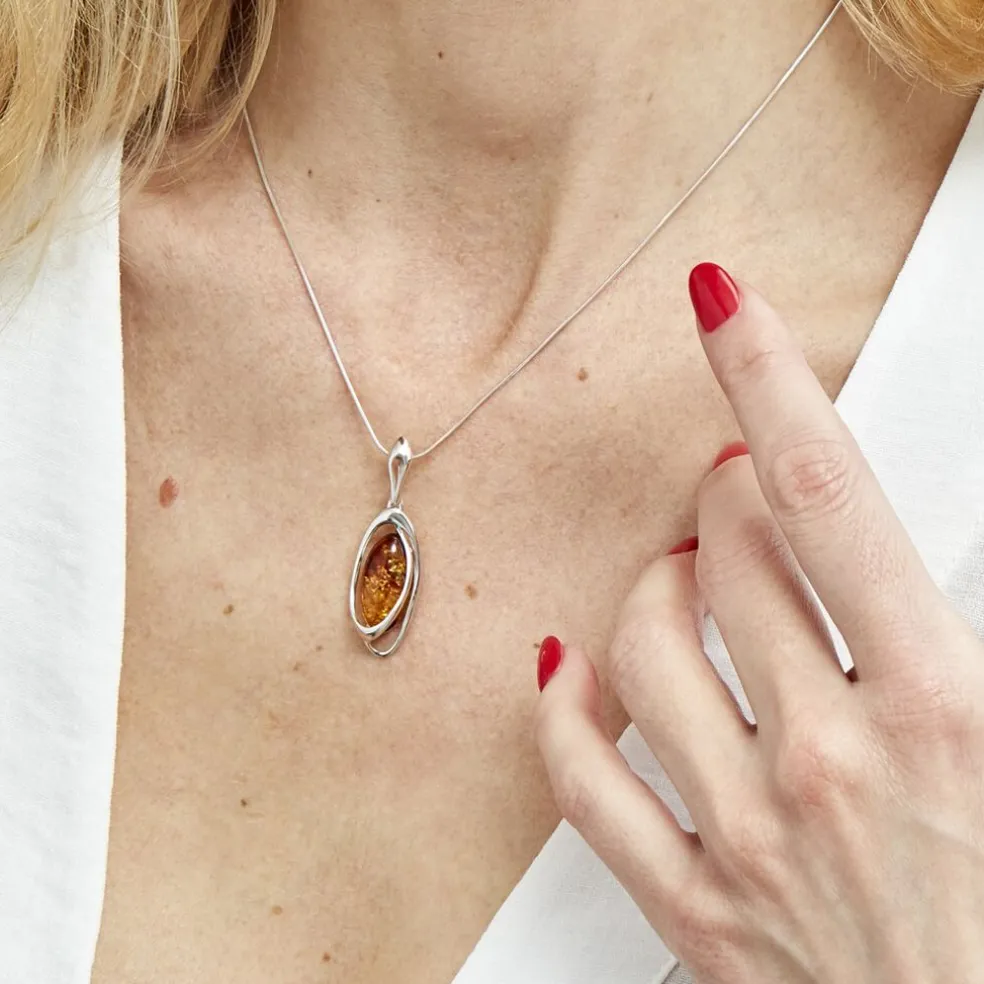 Collier Wahiba Argent Blanc Ambre