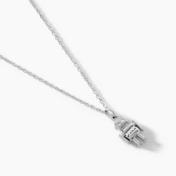 Collier Wallie Argent Blanc Oxyde De Zirconium