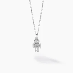 Collier Wallie Argent Blanc Oxyde De Zirconium