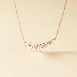 Collier Wanda Argent Rose Oxyde De Zirconium