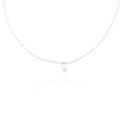 Collier Wilfrid Or Jaune Perle De Culture